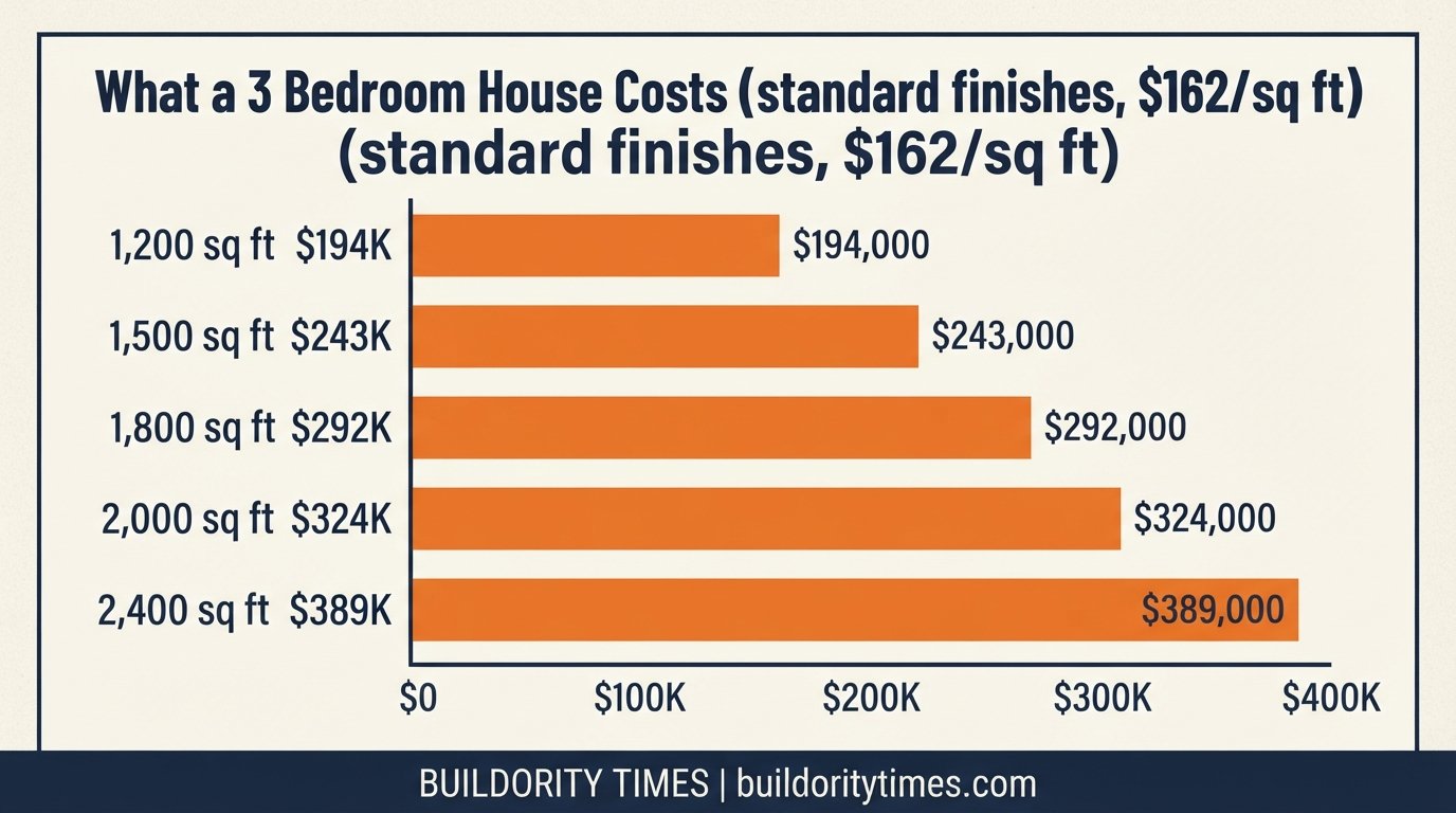 What a 3 Bedroom House Costs bar chart infographic