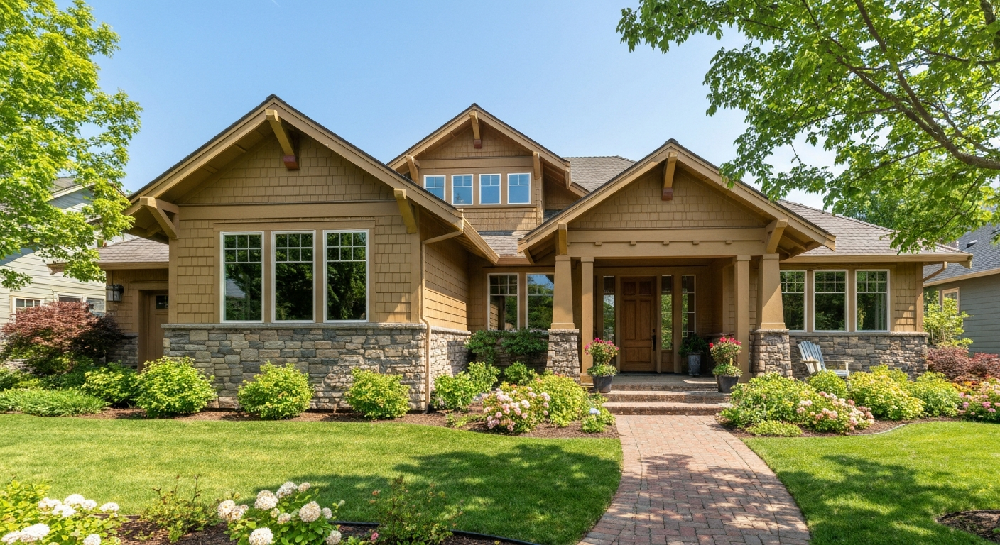 Completed 2,000 square foot single-family home exterior